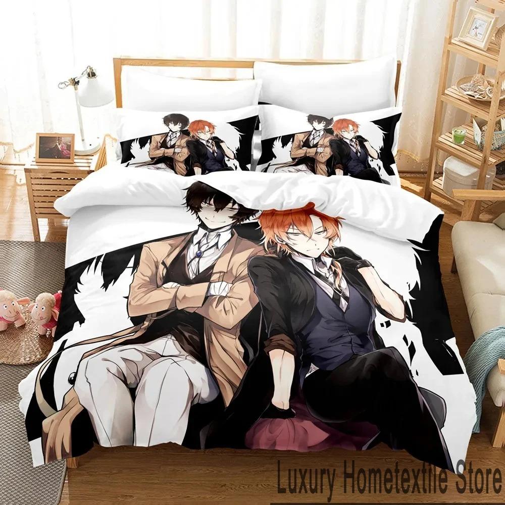 Аниме Bungo Stray Dogs Комплект постельного белья для мальчиков и девочек Twin Queen King Size Пододеяльник Наволочка Кровать для мальчиков Взрослый Домашний текстиль