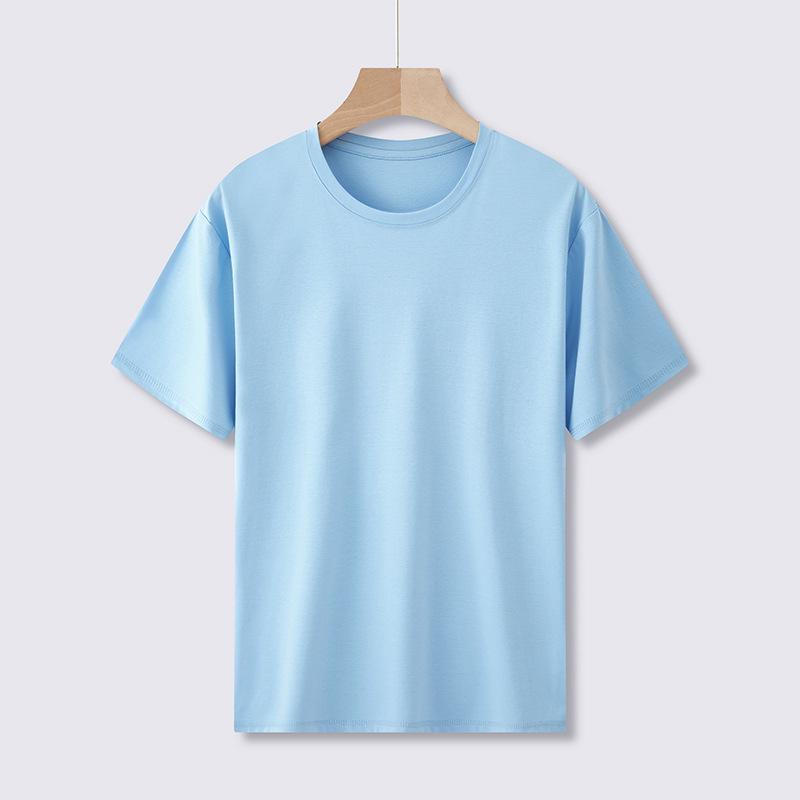 Мужская облегающая белая футболка Supima Cotton с короткими рукавами, круглым вырезом, легкая летняя модель