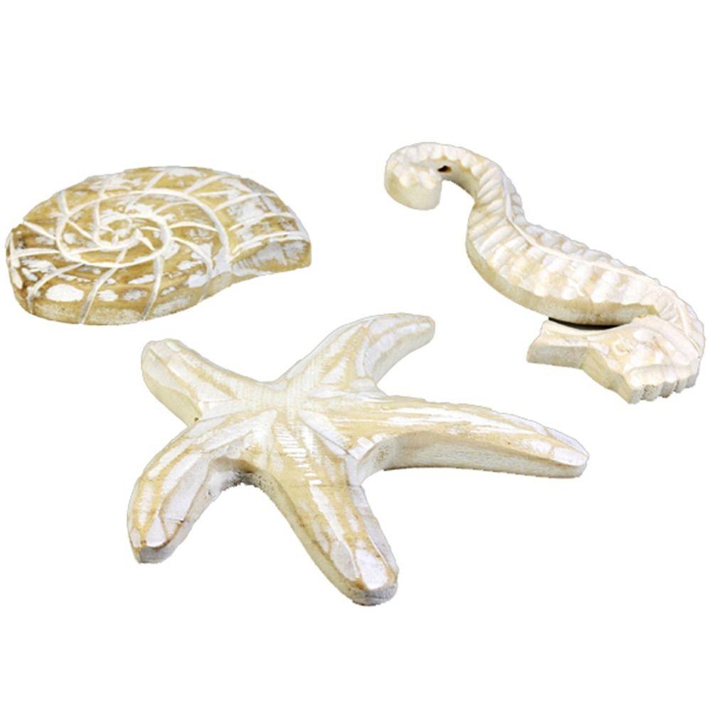 Starfish Sea Wood Sculptures Conch Wood Carving Marine Crafts Bedroom