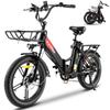 Kaisda K201 Adult Outdoor Foldabe Electric Bike With Seat 36V20.8AH Battery 350W Motor Electic Bicycle 20 Inch Off-Road Tires Urban Commuting E-Bike