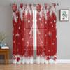 Рождественский шар из листьев кедра Рождественская елка Красные прозрачные шторы Украшение гостиной Оконные шторы Кухня Тюль Вуаль Шторы