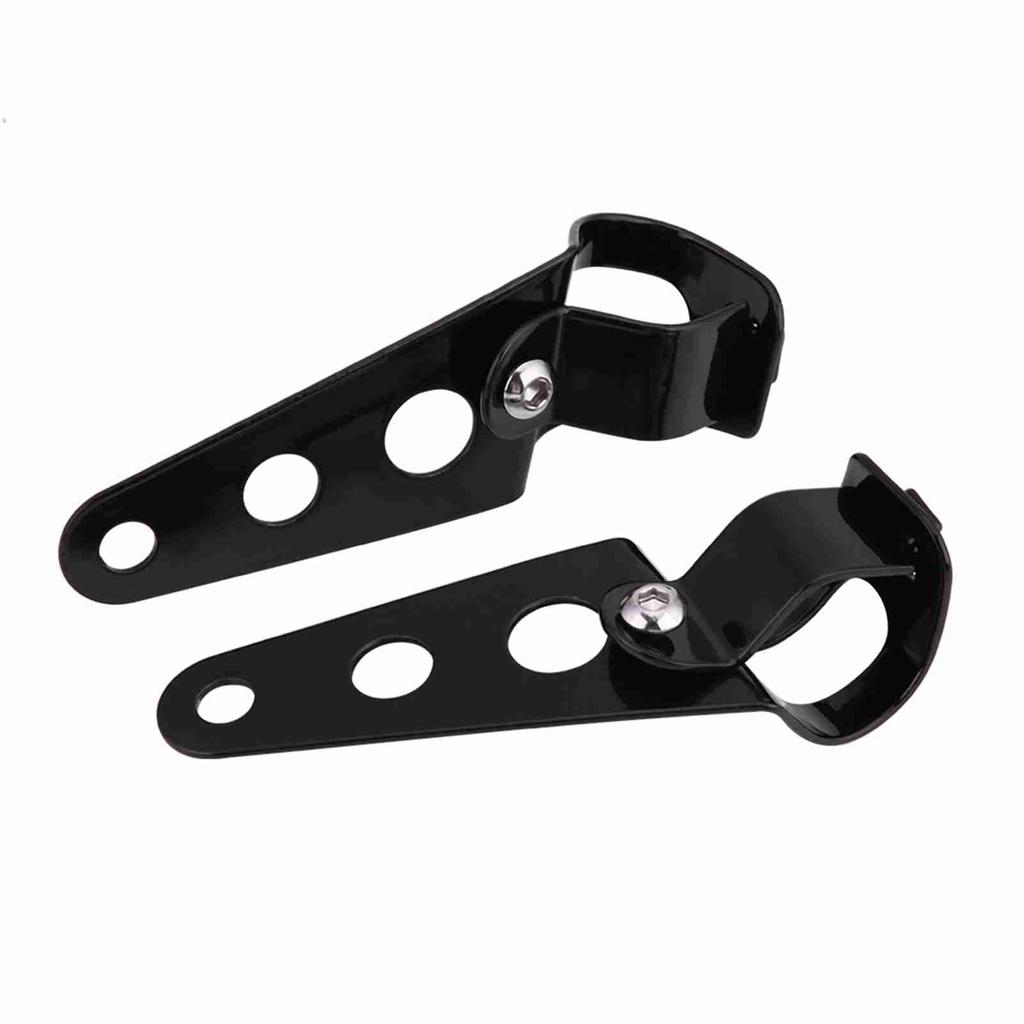 1 Pair Stainless Steel Motorcycle Headlight Bracket Fork Small Mount Stand Support (Black)