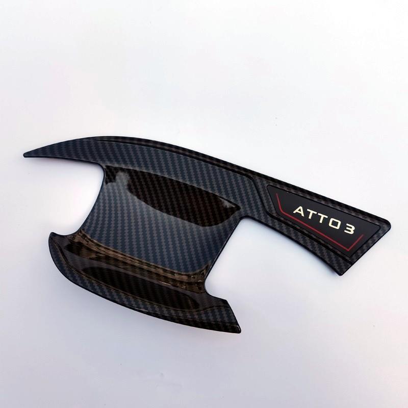 For BYD Atto3 Atto 3 2022  Car Accessories ABS Carbon Fiber Style Door Handle Bowl Cover Trim Protective Cover