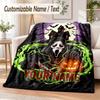 Scream Ghostface Custom Name Flannel Throw Blanket Soft Warm for Sofa Bed Indoor Home Use