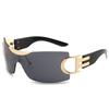 Y2K Oversize Sports Men's Cycling Sun Glasses Punk Frameless One Piece Goggle Women Brand Designer Sunglasses UV400