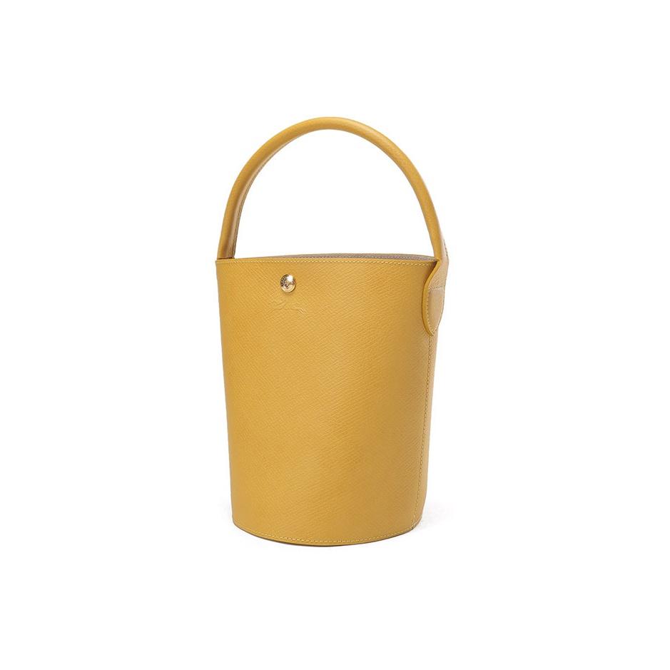 Longchamp Épure 17 Press Stud Closure Embossed Calfskin Bucket Handbag Small Women handbags Yellow 10161HYZ452