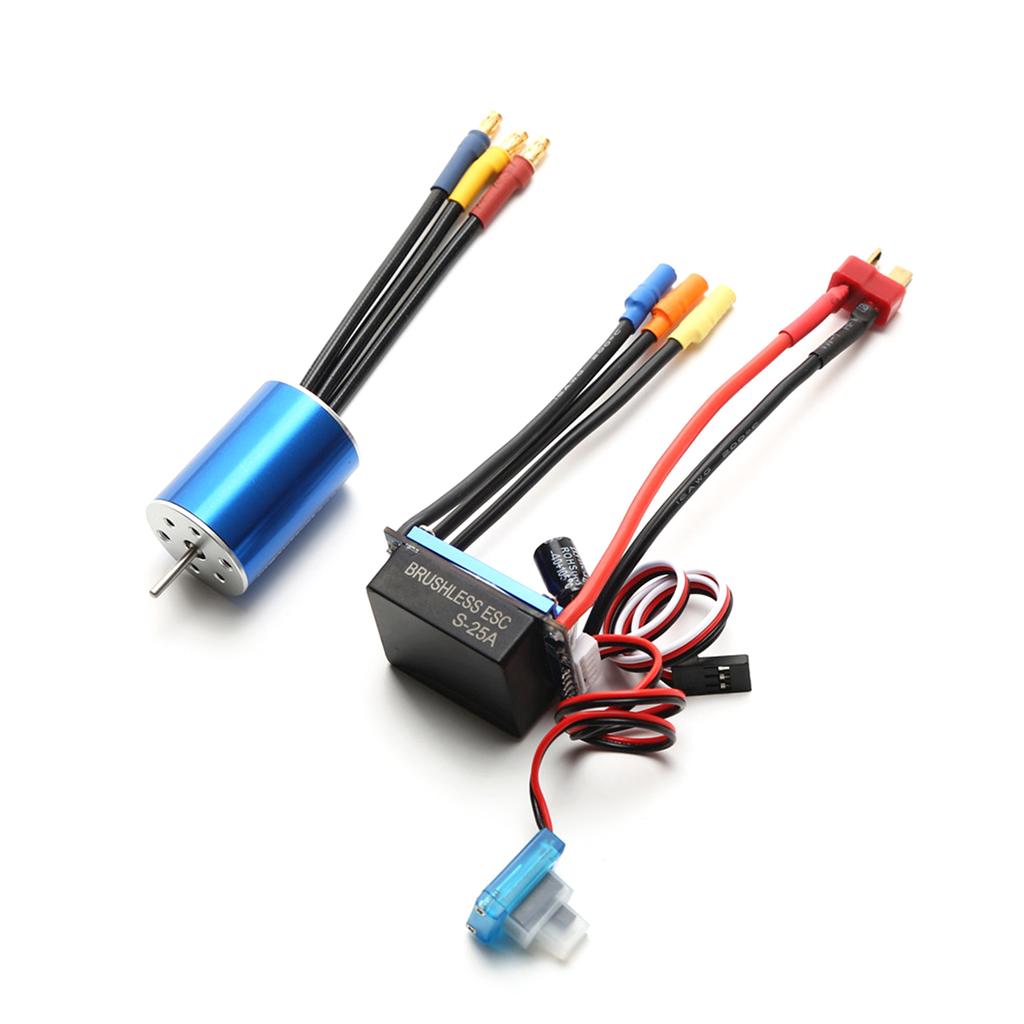 2435 4800KV Brushless Motor and 25A ESC Replacement for HSP Wltoys 1/16 1/18 Remote Control Truck