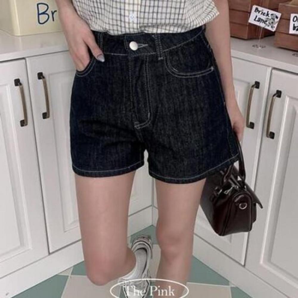 The Pink Carter Highwaist Denim Shorts