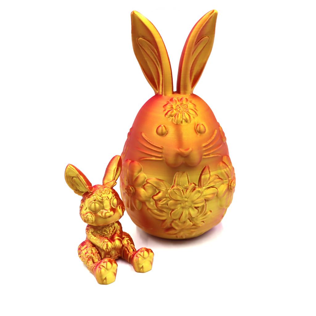 Cute 3D Printed Easter Rabbit Eggs with Mini Surprise Toys for Kids Birthdays Party Favors Gifts Christmas Goodies Filler