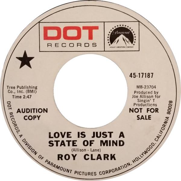 7-дюймовая пластинка ROY CLARK - Love Is Just A State Of Mind 4517187PROMO Dot Records 1968 США Фолк Б/у