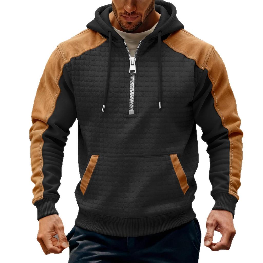 Плюшевая велюровая толстовка с капюшоном в европейском стиле - Двухслойная куртка с замшевой аппликацией, теплая зимняя