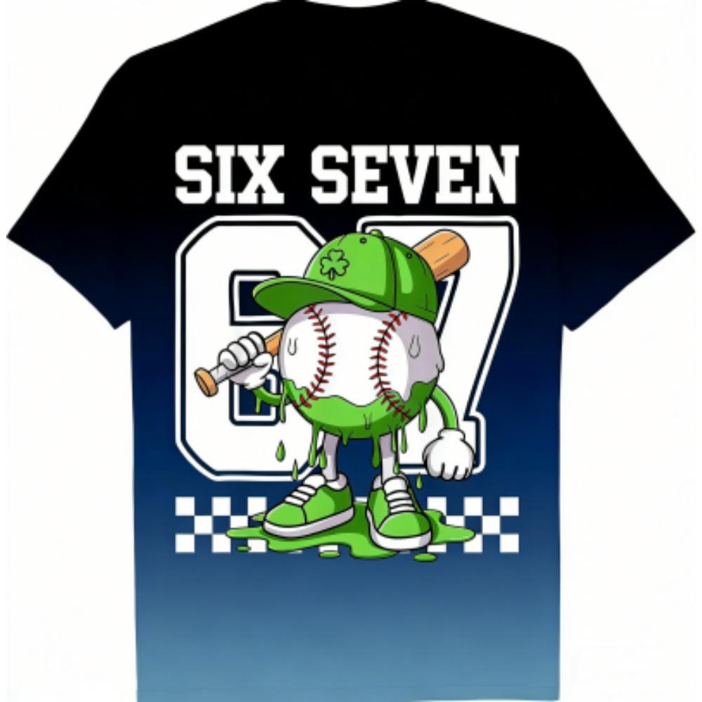 Fashion Kids T-Shirt Fun 67 Six Seven Print Boy and Girl Tees Top Summer Short Sleeve O Neck Casual Outdoor Kids Clothing