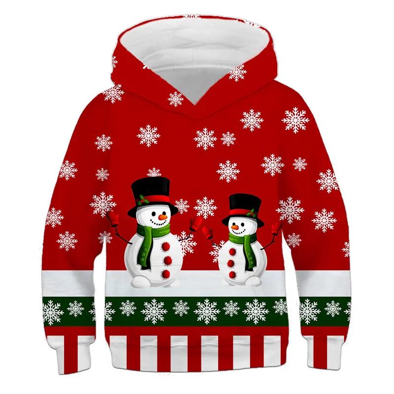 New Kid Hoodies Sweatshirt Boys Girls Christmas Printing Costume Children Clothing Family Party Santa Claus Kids Pullover Coats