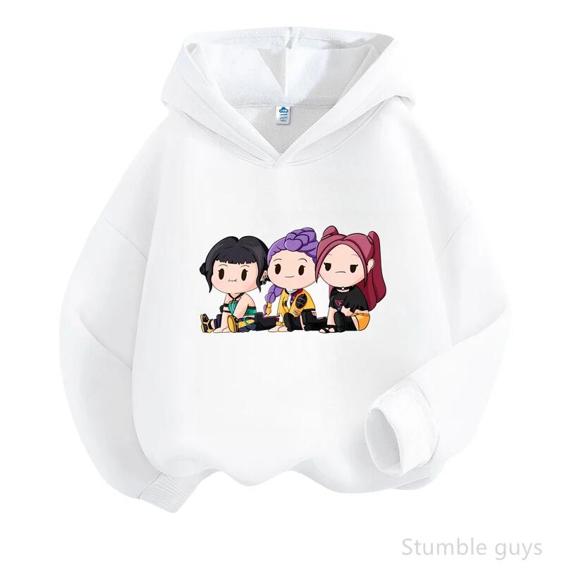 Modern Kpop Streetwear Hooded Sweatshirt Boys Girls Spring Fall Anime Printed Long Sleeve Hoodie Comfy Casual Outerwear