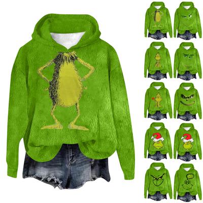 Женская фланелевая толстовка с капюшоном и длинными рукавами с рождественским принтом