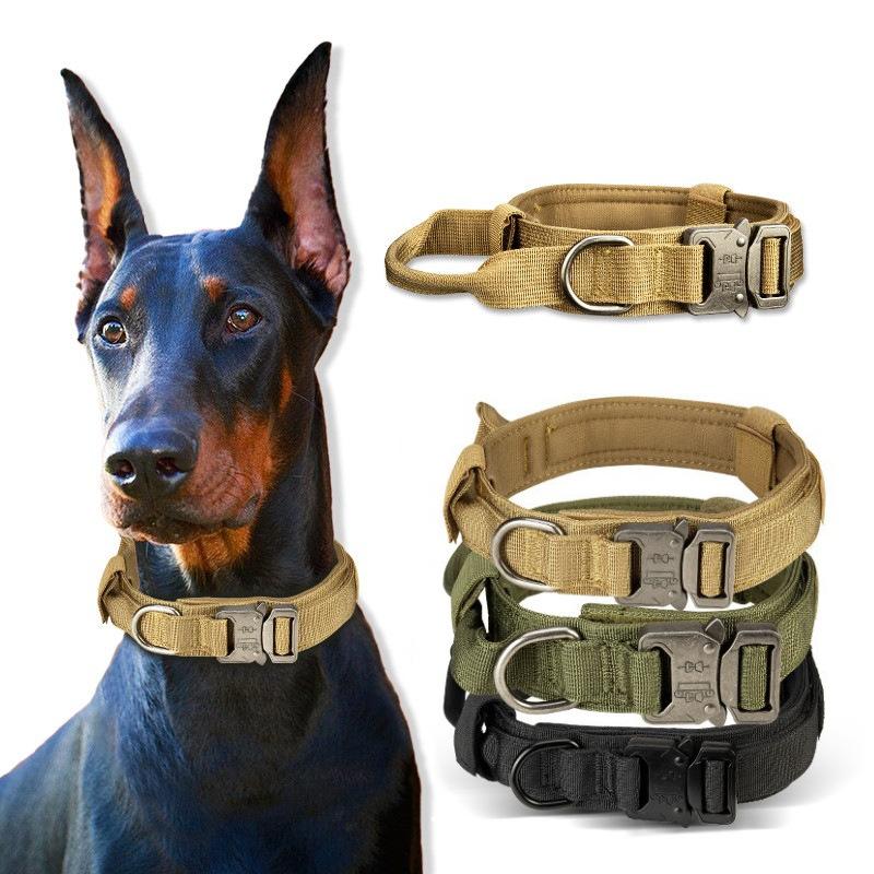 Pet Dog Collar Explosion-proof Tactical Collar with Handle Medium and Large Dog Collar
