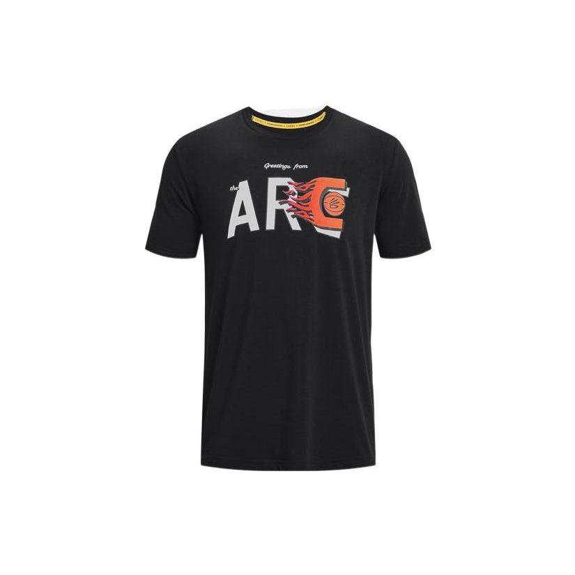 Under Armour T Shirts Men's Black Crew Neck Moderate Straight Fit 1376804-001