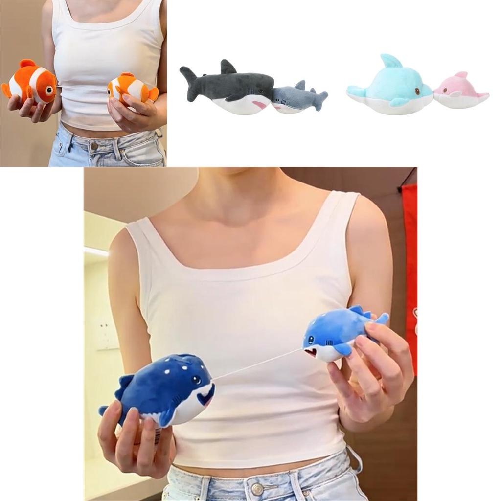 Kepelon Плюшевая игрушка Морское животное Милая рыба-клоун Акула и Дельфин Мягкие игрушки для детей Вибрирующие и пригодные для объятий!