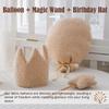 Baby Birthday Party Crown Set Teddy Velvet Hat Headband Magic Wand Toy Kid Birthday Party Magic Wand Crown Decoration Baby Gifts