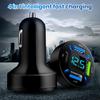 Автомобильное сверхбыстрое зарядное устройство мощностью 66 Вт с 4 портами USB со светодиодным дисплеем. Мониторинг батареи в режиме реального времени. Автомобильное зарядное устройство PD QC3.0 2.4A для телефона и планшета.