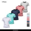 5 шт./компл., летние мужские футболки из 100% хлопка с круглым вырезом, повседневный стиль, однотонная футболка с короткими рукавами, мужские футболки 10 цветов