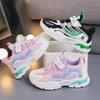 Кроссовки для девочек весна и осень 2025 новая модная липучка мягкая подошва универсальные кроссовки для бега детские кроссовки папины туфли тренд