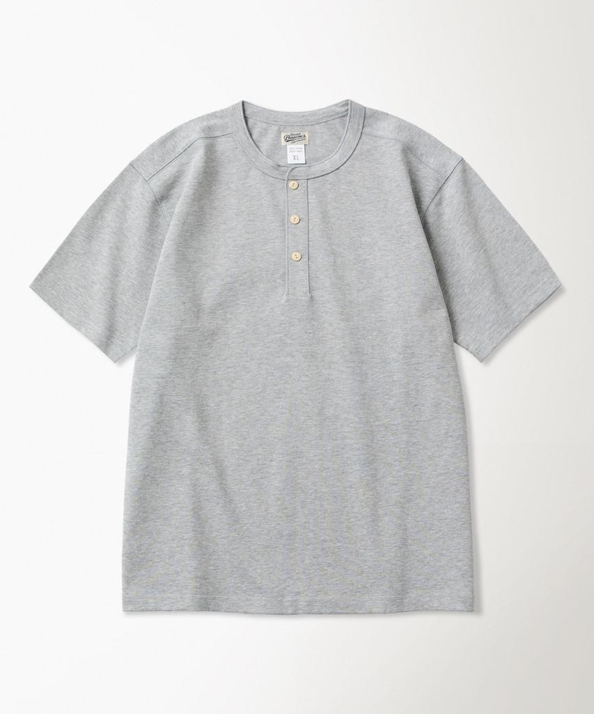 Beulonseun Хлопковая футболка-henley с коротким рукавом, 10,6 унций, серая