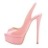 Women Pumps Stilettos 14CM Platform Stripper High Heels Sexy Open Toe Sandals Gladiator Party Dress Wedding Shoes Large Size 44