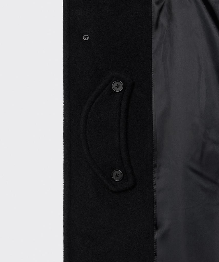 Musinsa Standard Cashmere Blend Oversized Minimal Balmacaan Coat [Black]