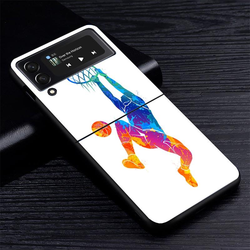 Basketball Basket Dunk Z Flip 7 Phnoe Case For Samsung Z Flip 6 5 4 3 5G Galaxy ZFlip7 ZFlip4 ZFlip5 ZFlip6 ZFlip3 Phone Cover 4