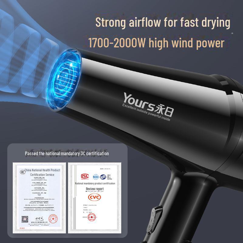 Фен Yongri Blue Light 2000 Вт: Высокая мощность, домашнее использование, постоянная температура, настройки горячего и холодного воздуха