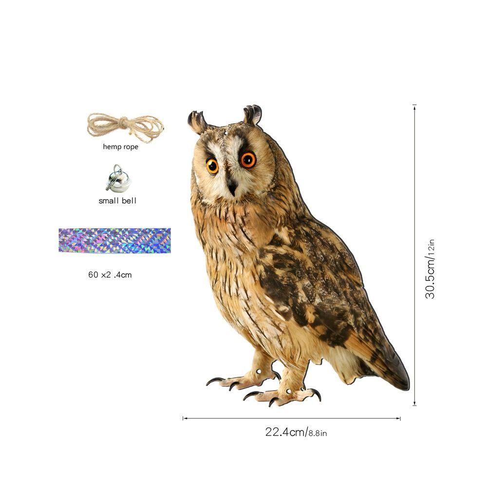 With Bells Fake Bird Scare Device Waterproof Bird Repeller Bird Repel Owl Scarecrow Outdoor