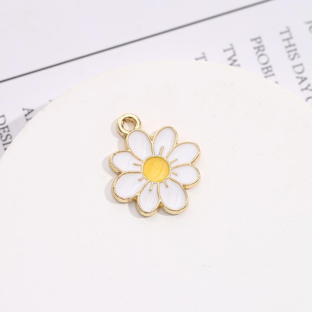 Подвеска из цинкового сплава с цветной каплей в виде подсолнуха и маленькой ромашки, браслет, ожерелье, аксессуары для подвески