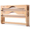 Wall Mounted Cling Film Cutter Box Bamboo Fresh Bag Holder Kitchen Organizer Tin Foil Cutter  Home