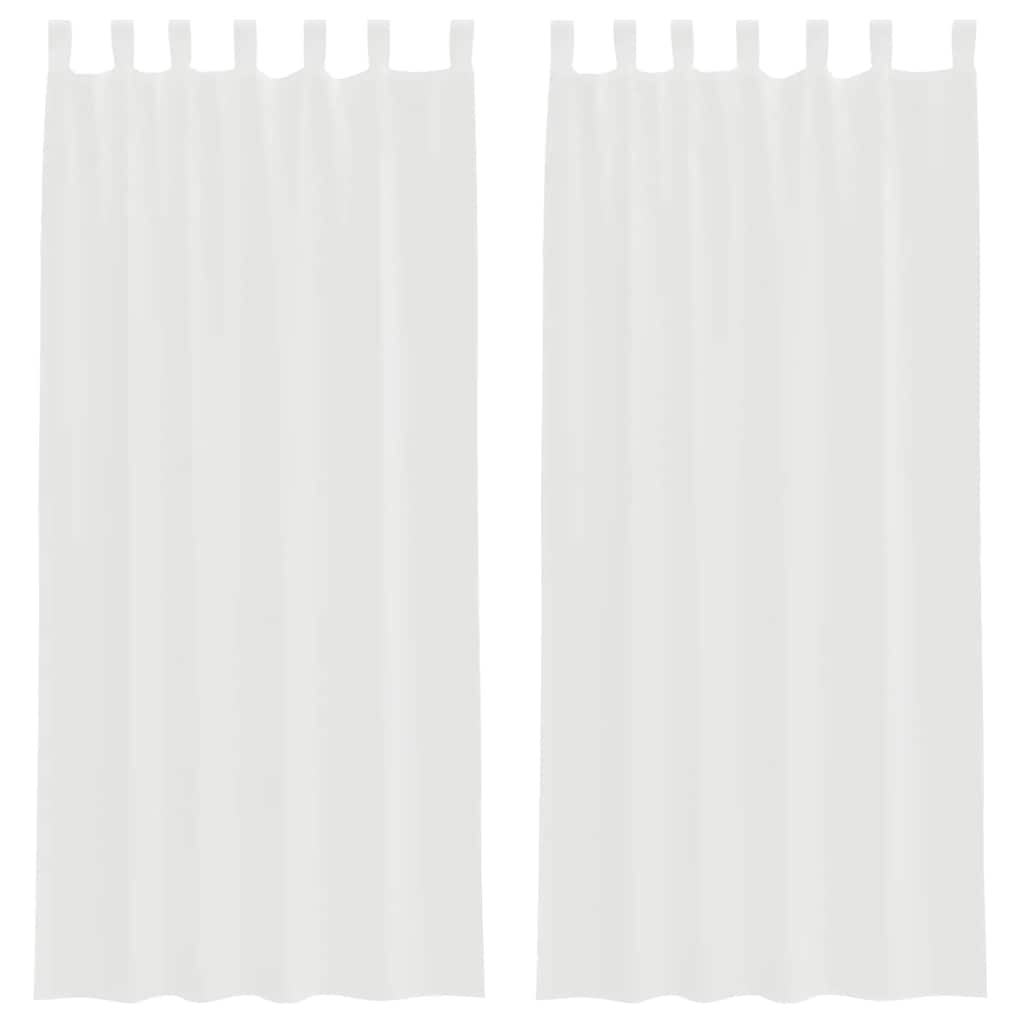 Voile Curtains with Loops 2 pcs White 140 x 245 cm