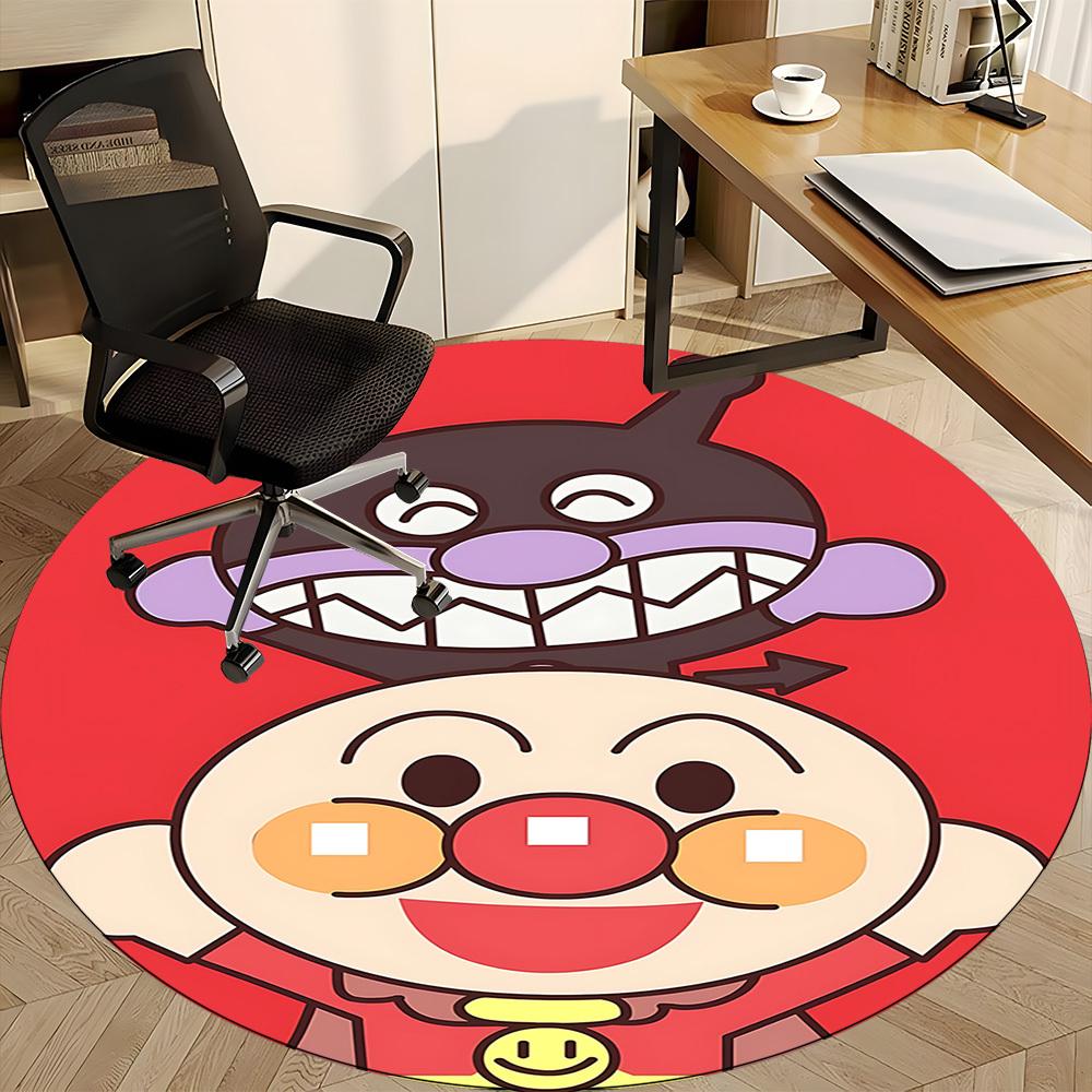 1 шт. Круглый ковер Anpanman для офиса, подходит для офиса, под офисные стулья, спальни, гостиной, домашнего декора, декора комнаты T1224014