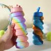 480ML Collapsible Silicone Water Bottle Leakproof Portable Lightweight Outdoor Cycling Gym Fitness Sports Travel Camouflage Folding Drinking Cup