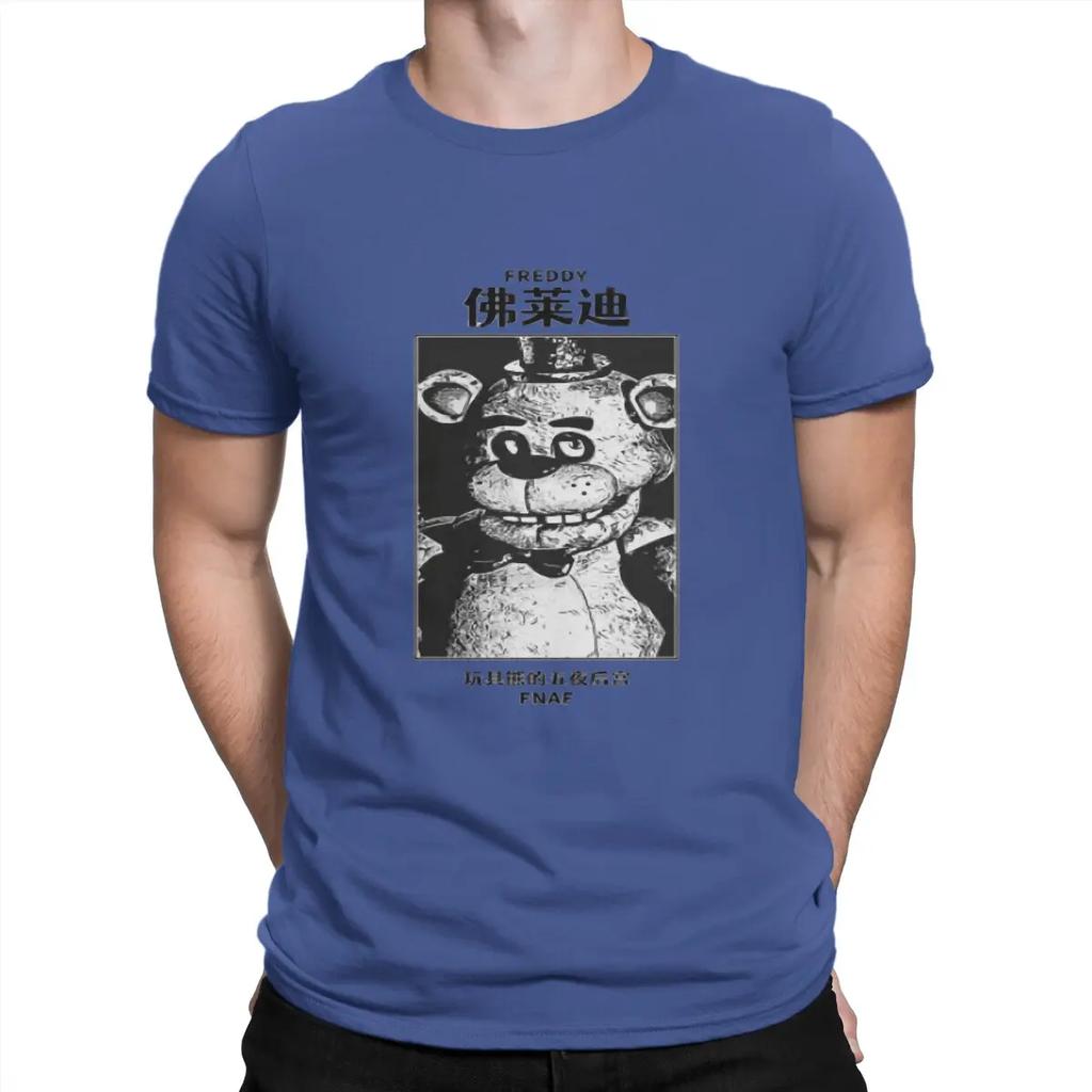 Мужские футболки FNAF F-Fazbears Crazy Tees С коротким рукавом С круглым вырезом Хлопок С графическим принтом Верх