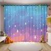 Cartoon Star Moon Print Curtains Dormitory Living Room Bedroom Children's Room Window Decoration Curtains 2 Pieces