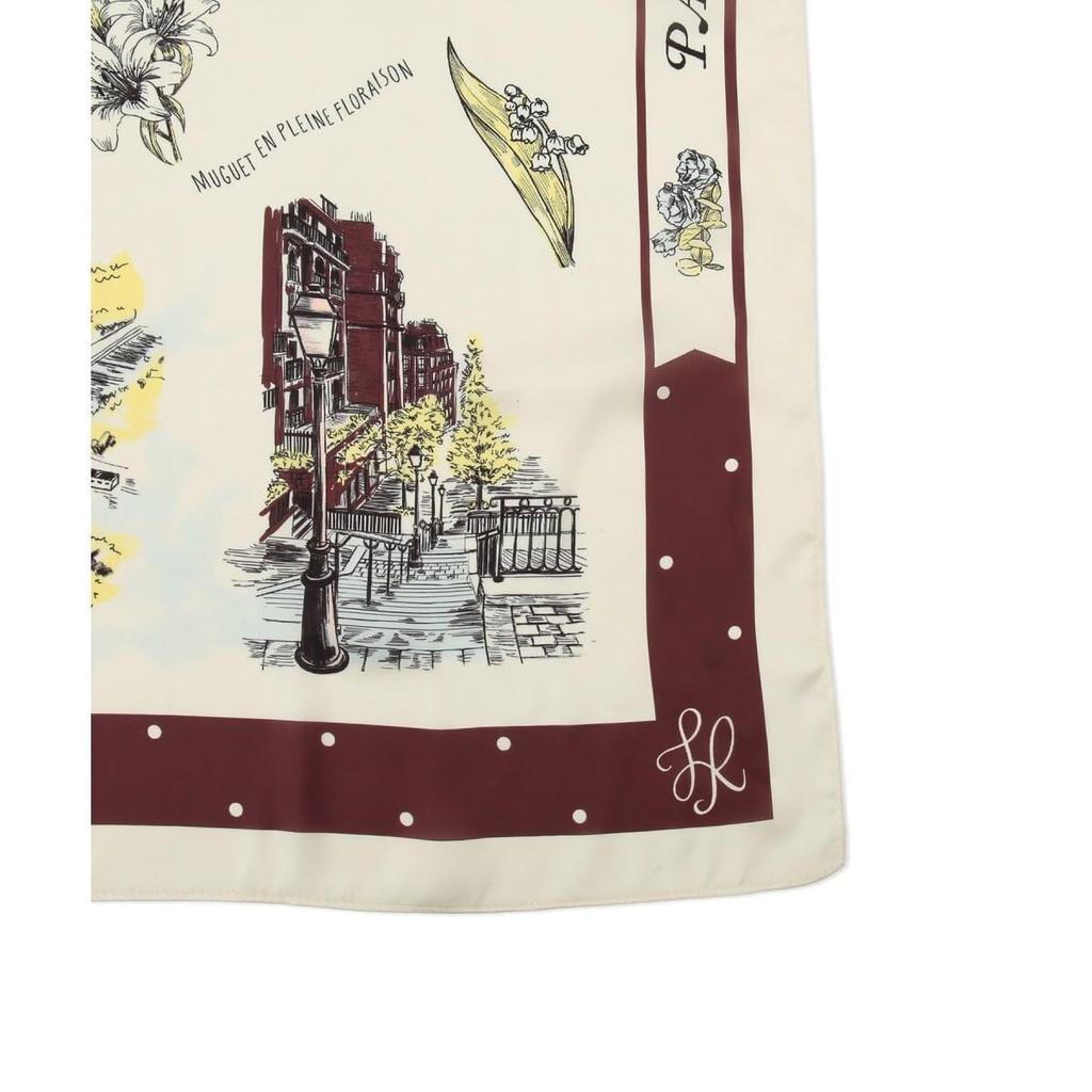 Picnic PARIS Cityscape Brown F [Rope Passage] Scarf, (22),