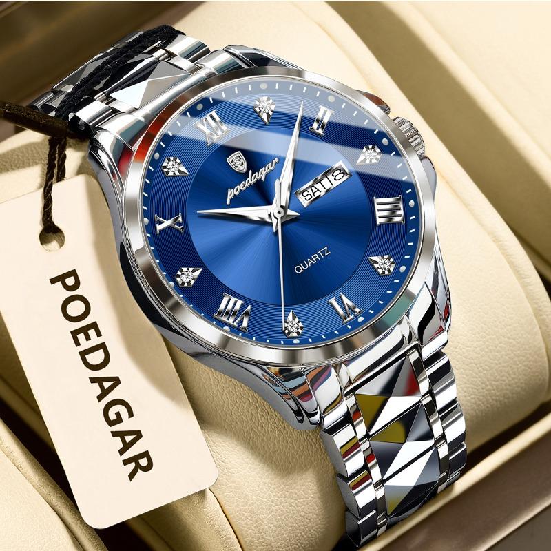 Top Brand Fashion New Men's Watch Luxury Double Calendar Quartz Luminous Waterproof Men's Watch