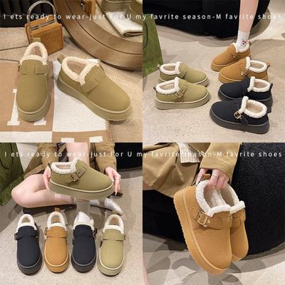 Зимние новые повседневные ботинки на платформе для снега большого размера, бархатные утолщенные, на одной педали, удобные теплые хлопковые туфли женские