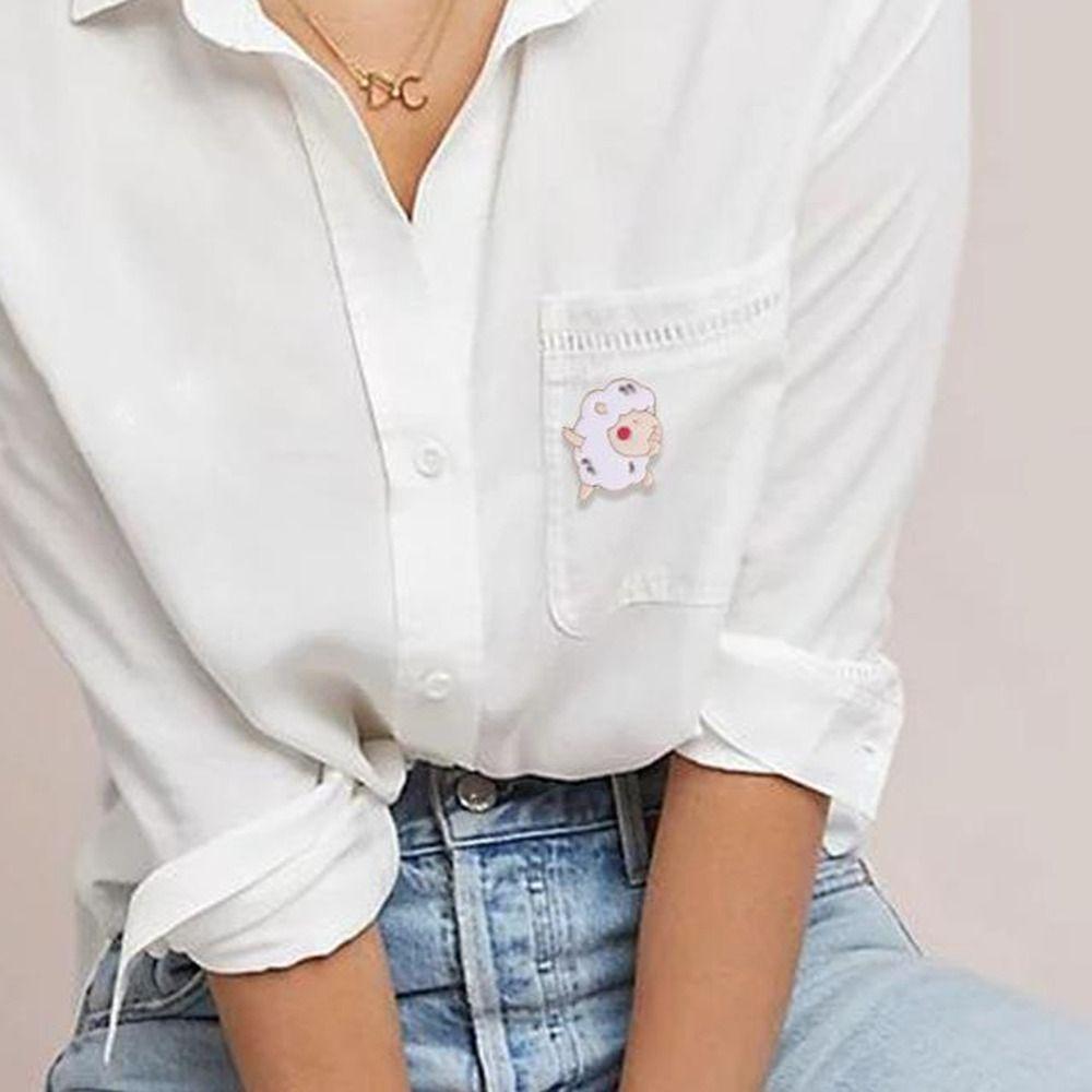 Little Sheep Shirt Lapel Pins Interest Christian Faith Icon Badge Pendants Enamel Brooches Bag