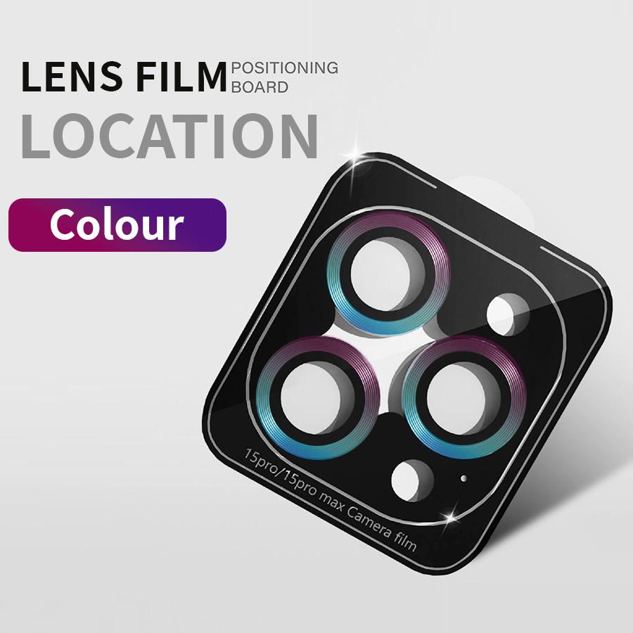 Metal Ring Lens Protector Tempered Glass Camera Cover For iPhone 16 15 14 13 12 11 Pro Max 16 Plus 13 Mini