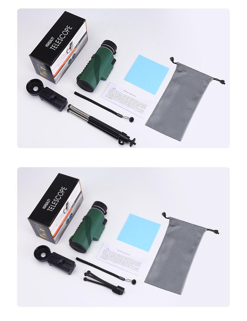 High Magnification 80X100 HD Green Monocular Telescope for Outdoor Bird Watching and Photography