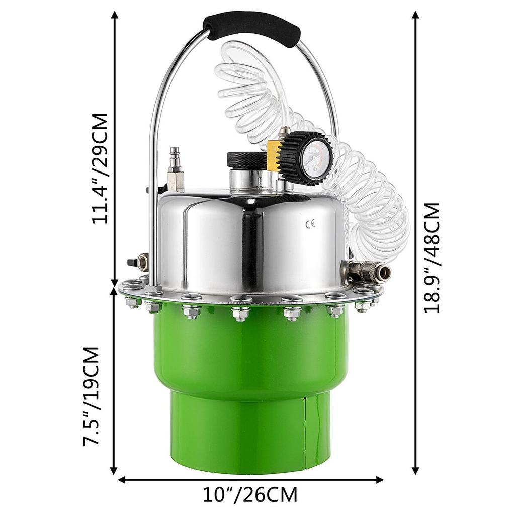 Pneumatic Air Pressure Bleeder, Brake Pressure Bleeding Tool Portable Brake and Clutch Bleeder Valve System Kit Garage Workshop Mechanics Brake Oil