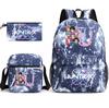 3Pcs/set 26 English Letter Printed Large Capacity Bookbag Backpack with Shoulder Bag Pencil Case for Teenager Student Boy Girl School Bag Kid Gift
