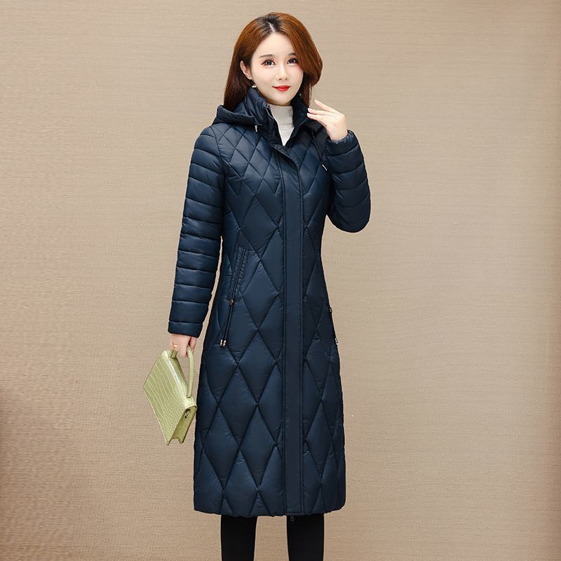 Light Down Quilted Coat Women New Quilted Coat Women Medium Length Over The Knee Mother Quilted Jacket Middle-aged Coat Woman