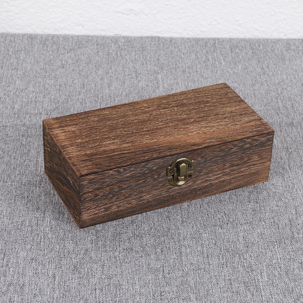Tea Boxes Gift with Lid Wooden Storage Box Jewelry Box Decorative Trinket Case Clamshell Box