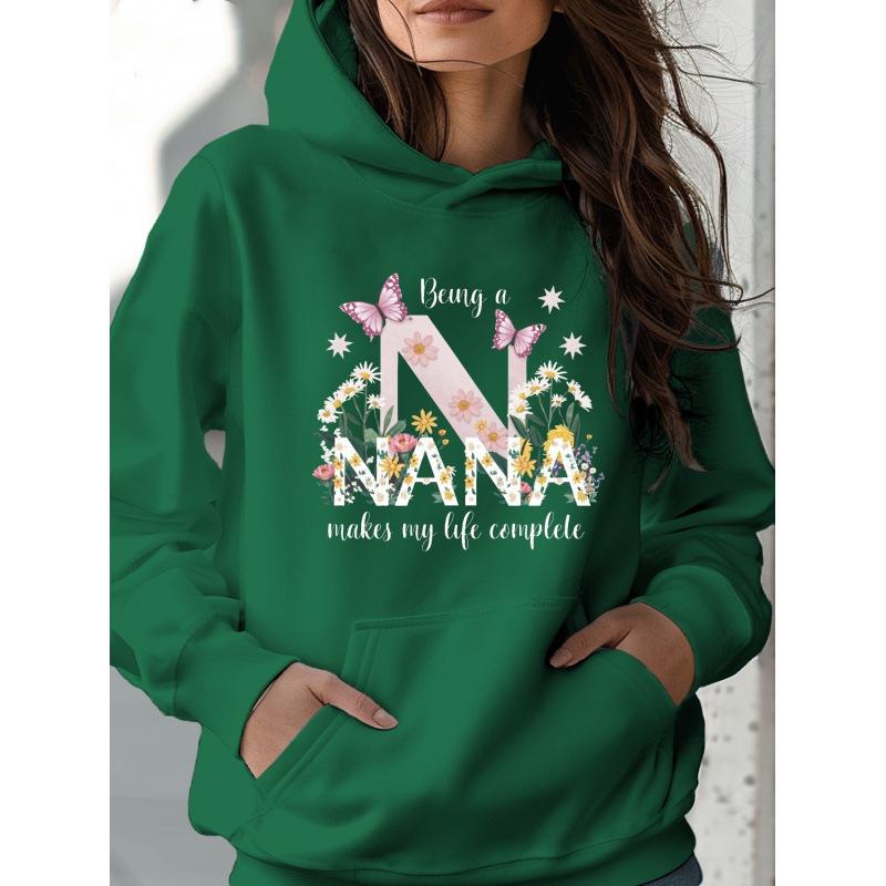2025 Stylish European Long-Sleeve Letter Print Hoodie for Women - Casual Autumn/Winter Sweatshirt